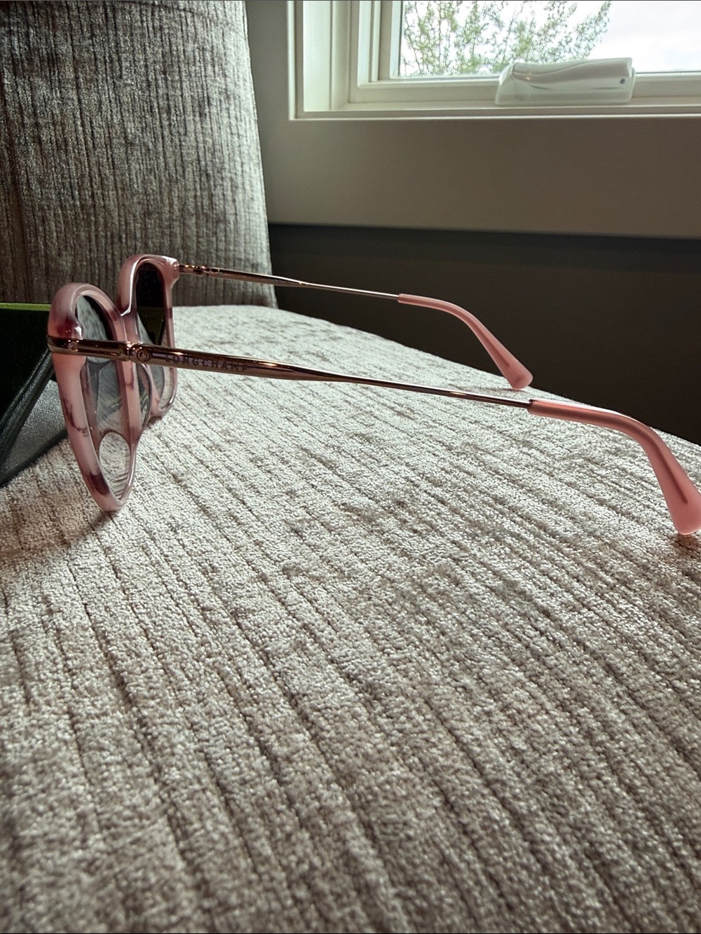 LONGCHAMP sunglasses - pink and gold, EUC - Picture 4 of 5